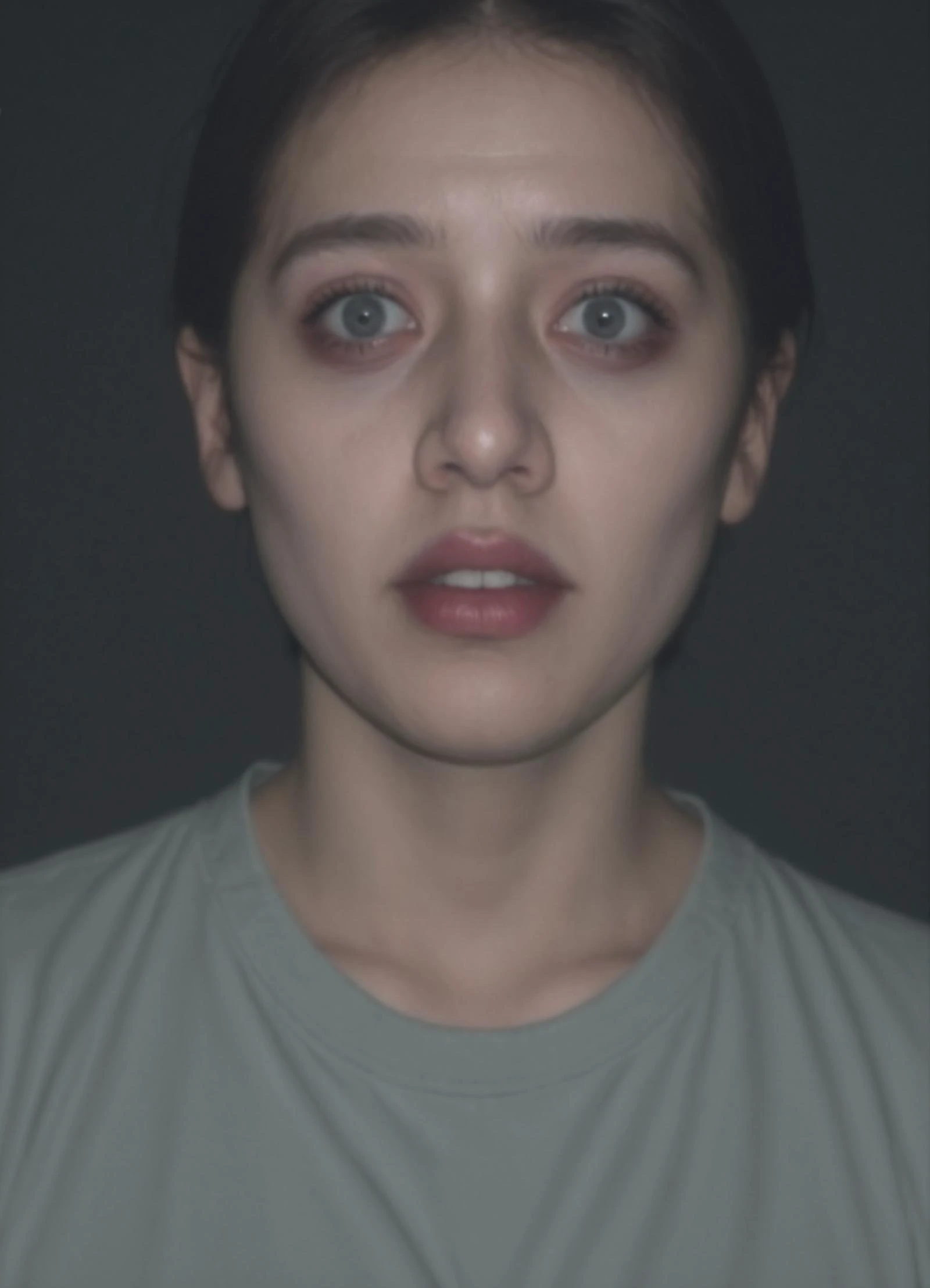 score_6_up BREAK photo, irl, realistic BREAK vhs,screencap, eerie ambiance,surreal,asain,horror,whimsical,moody atmosphere,Night photography,motion blur,expressive eyes,direct gaze,schizophrenia,sexy,casual pose,out of body