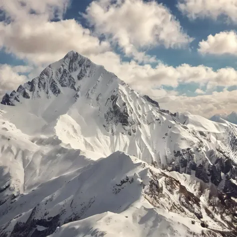 picture of snow mountain, smxl, bright sunny day, colorful <lora:snowmountxl_v1:1>