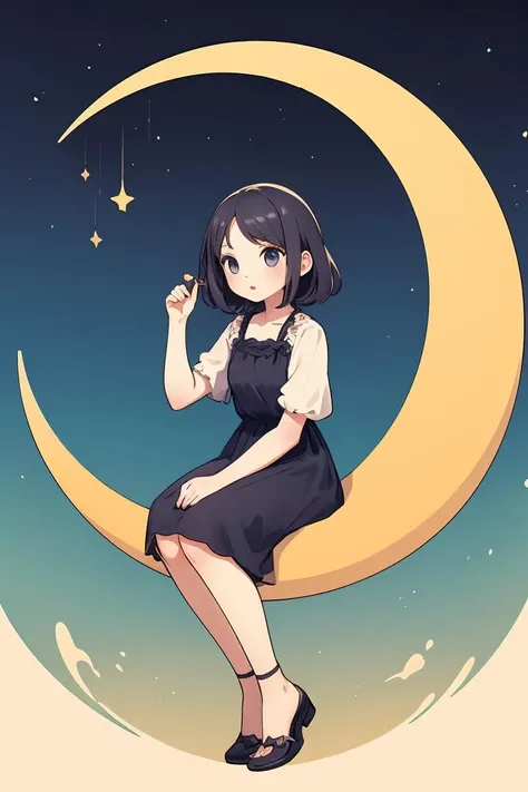 (masterpiece, best quality), 1girl, <lora:sitting_on_the_crescent_moon:1> sitting on the crescent moon