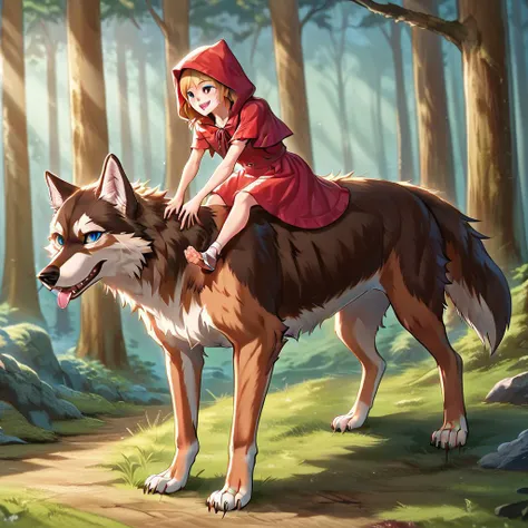 *********** as little red riding hood riding the big bad wolf through the forest