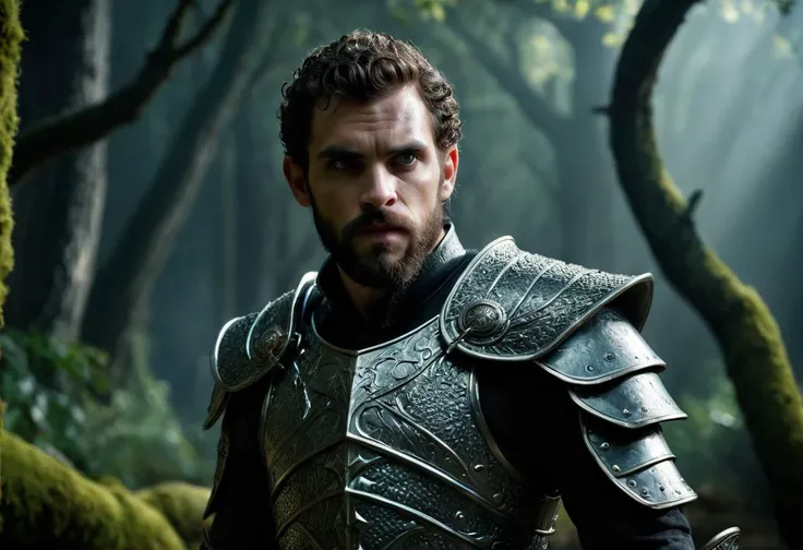 ((raw photo)),((full body shoot:1.3)) (wide angle), ((focus on character)), photo of beautiful young man from hist (argonian sentient trees) with Full Beard and Curly haircut hairsytlescared, eyes wide open he is a warrior in dragon scales armor , with ((sword with crystal texture)) , BREAK, perfect detailed face, intricated skin, realistic, ((photorealistic)) rim lights, dark shadows, cinematic scene , movie shoot , dark, zPDXL , , defined muscles, extremely detailed, glass reflection, dark shadows, detailed hands, (realistic fingers:1.3), hard light hard shadows, ,vellus,subcutaneous veins,, shallow depth of field, vignette, highly detailed, high budget Hollywood film, cinemascope, moody, epic, gorgeous, expolsions in background , darkfull , bare feets , detailed realistic toes