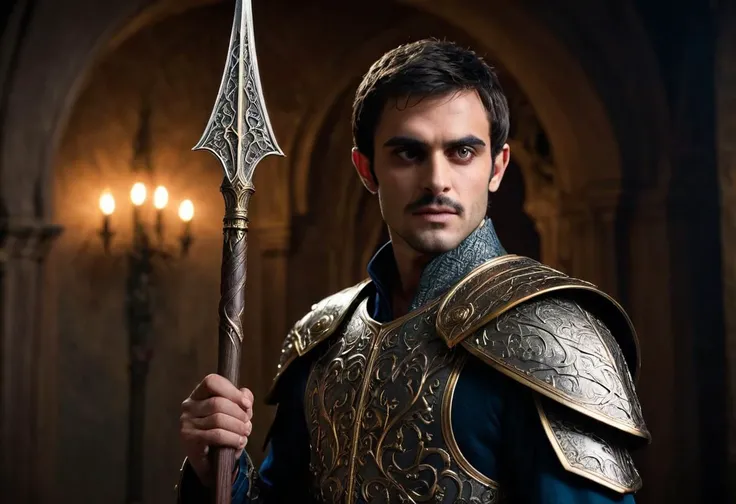 ((raw photo)),((full body shoot:1.3)) (wide angle), ((focus on character)), photo of elegnat young man from iranian with Friendly Mutton Chops Beard and Shag haircut hairsytlecrazy face he is a warrior in elven armor, with ((magic staff )) , BREAK, perfect detailed face, intricated skin, realistic, ((photorealistic)) rim lights, dark shadows, cinematic scene , movie shoot , dark, zPDXL , , defined muscles, extremely detailed, glass reflection, dark shadows, detailed hands, (realistic fingers:1.3), hard light hard shadows, ,vellus,subcutaneous veins,, shallow depth of field, vignette, highly detailed, high budget Hollywood film, cinemascope, moody, epic, gorgeous, expolsions in background , darkfull , bare feets , detailed realistic toes