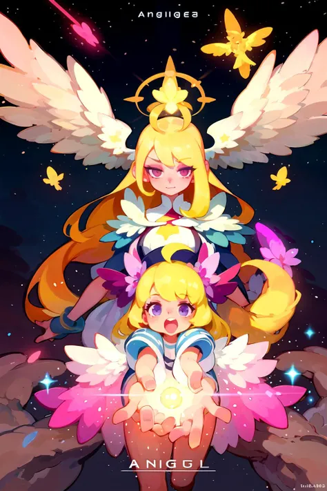 best quality, high quality, multiple girls, (angel), heaven, particles, <lora:lrfactory-lf48:0.8>, <lora:GoodHands-vanilla:1>