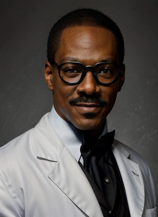 em1, man, one man, mustache, man as ((Time-Traveling Inventor: Lab Coat, Bow Tie, Goggles, Pocket Watch, Excited Expression)), masculine, photorealistic painting, portrait, stunningly attractive(extremely detailed 8k wallpaper), highly detailed face, intricate, 8k, highly detailed, volumetric lighting, digital painting, intense, sharp focus, art by artgerm and rutkowski and alphonse mucha, cgsociety, vibrant, dynamic atmosphere, photorealistic,
<lora:EddieMurphy:.86>