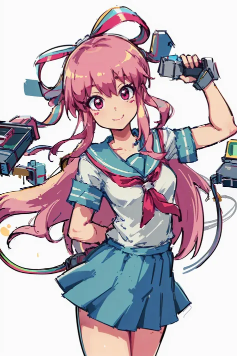 (masterpiece:1.4), (best quality:1.4), (high resolution:1.4), giffany, school uniform, (cable bow:1.3), smile, <lora:giffany_v12:1>