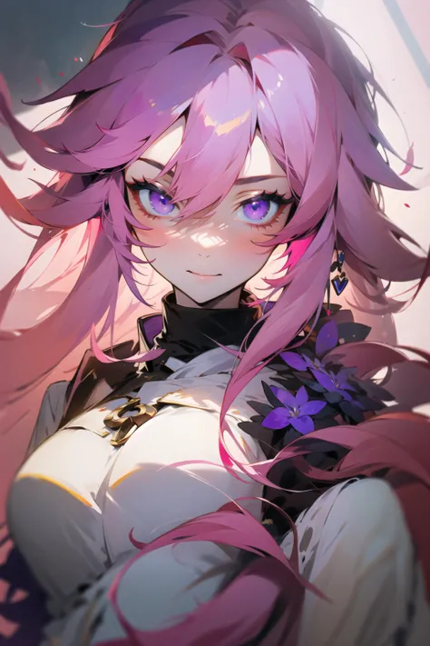 <lora:beautifulDetailedEyes_v10:0.1>, (masterpiece), pink hair, long hair, detailed purple eyes,<lora:yaeMikoRealisticAnime_offset:1.0>
