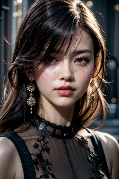 (realistic:1.3), finely detailed, quality, rembrandt lighting, (masterpiece:1.2), (photorealistic:1.2), (best quality), (detailed skin:1.3), (intricate details), dramatic, ray tracing, 1girl, japanese girl, 21 years old, detailed skin texture, (blush:0.5), (goosebumps:0.5), subsurface scattering, smiling, medium breasts, SIBear, sidebangs hairstyle with earring, casual top, portrait shot, (bright sunny day), <lora:sidebangs-hairstyle-plus-earring:0.6>