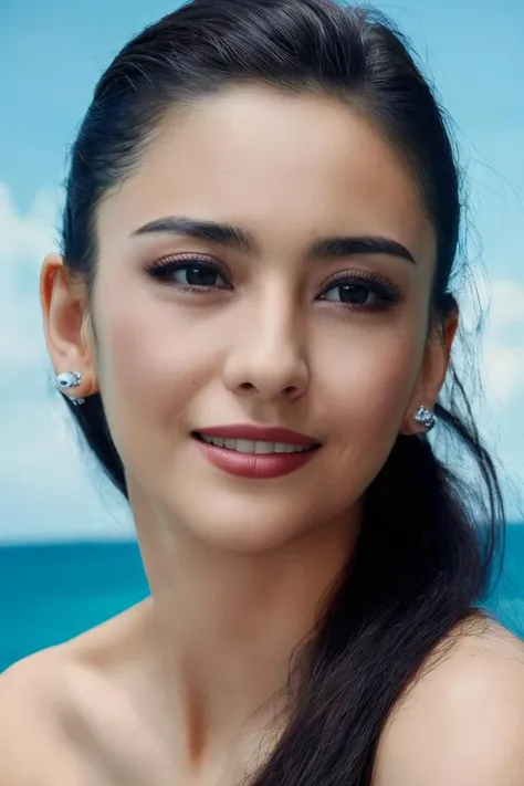 (masterpiece,best quality,ultra high res:1.2),(photo-realistic:1.3),(beautiful face,exquisite face,skin texture:1.2),sweat,warter drop,
(light_smile:0.8),1girl,solo,20yo,
the background is the sea,<lora:yaya_sd15_0:0.7>,yaya,sidelight,front view,cinematic_lighting,long hair,medium breasts,portrait,suit,