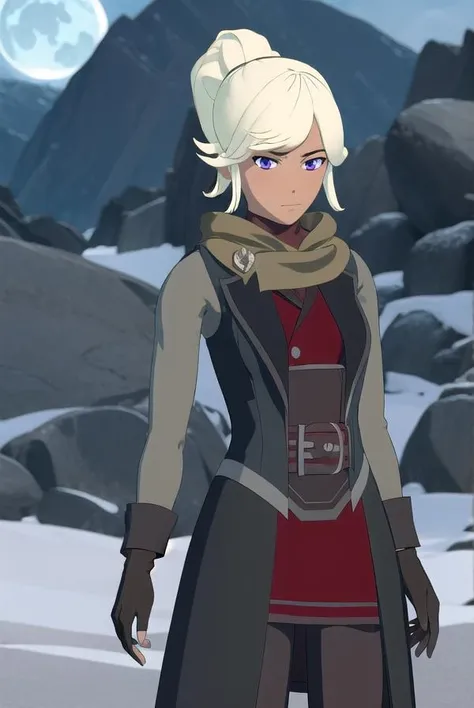 robynhill, <lora:robynhill-lora-nochekaiser:1>,
robyn hill, blonde hair, (purple eyes:1.1), dark skin, dark-skinned female, short hair, ponytail,
BREAK gloves, boots, black gloves, belt, pants, fingerless gloves, scarf, black footwear, coat, brown pants,
BREAK outdoors, nature, forest, night, sky, moon,
BREAK looking at viewer, (cowboy shot:1.5),
BREAK <lyco:GoodHands-beta2:1>, (masterpiece:1.2), best quality, high resolution, unity 8k wallpaper, (illustration:0.8), (beautiful detailed eyes:1.6), extremely detailed face, perfect lighting, extremely detailed CG, (perfect hands, perfect anatomy),