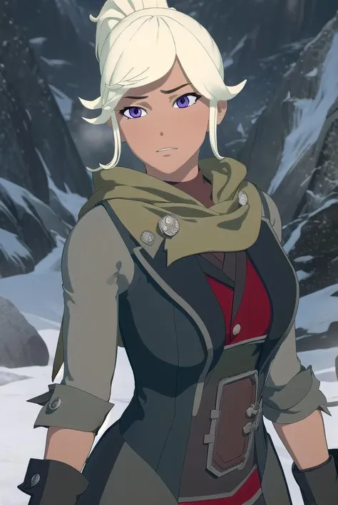 robynhill, <lora:robynhill-lora-nochekaiser:1>,
robyn hill, blonde hair, (purple eyes:1.1), dark skin, dark-skinned female, short hair, ponytail,
BREAK gloves, boots, black gloves, belt, pants, fingerless gloves, scarf, black footwear, coat, brown pants,
BREAK outdoors, nature, forest, night, sky, moon,
BREAK looking at viewer, (cowboy shot:1.5),
BREAK <lyco:GoodHands-beta2:1>, (masterpiece:1.2), best quality, high resolution, unity 8k wallpaper, (illustration:0.8), (beautiful detailed eyes:1.6), extremely detailed face, perfect lighting, extremely detailed CG, (perfect hands, perfect anatomy),