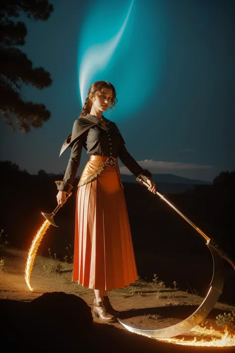 1girl, fantasy Cinematic still, Peach forest with Wild mushroom patch, (dark orange theme:0.7) , cinematic shot of a ([giant Panda:Scythe:3]:1.3) , it is Drawing a drawing, the Scythe is very Hardcore Art and Unreal, dressed in a very [Biomorphic|Enigmatic] Pleated skirt and tucked-in blouse designed by Chanel, Dancing and looking at camera, inside a Welcoming lava pit, at Blue hour, Sharp and in focus, Shameful, masterpiece, Ashcan School, flat lighting, telephoto lens, Vivid Colors, dark green and Fire fractal art, Diorama, masterpiece, 4K, (angular art stylized by Marat Safin:1.2) , (Alex Howitt:1.3) , (Samuel Peploe:1.0)