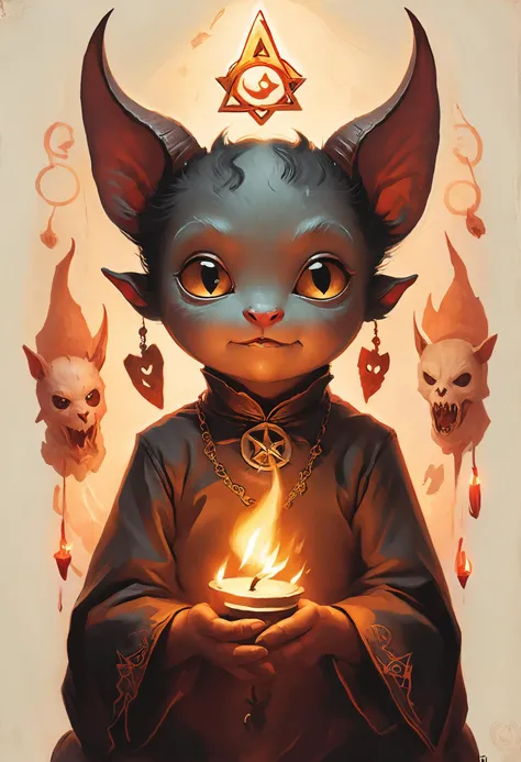 cute, cuddly, adorable, (occult:1.3), witchcraft, demon summoning, demonic possession, devil worship, voodoo,, Incandescent Lighting, CutePets, by Tristan Eaton Stanley Artgerm and Tom Bagshaw <lora:MJ52:0.8> <lora:SDXLCutePets:0.8> <lora:NicolaSamori:0.8>