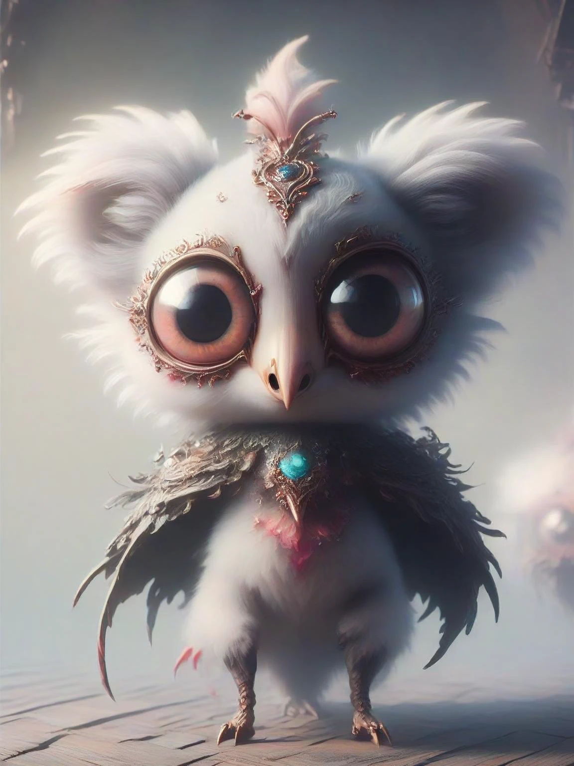 a colorful cute little magical creature <lora:SDXLCutePets:1> CutePets <lora:[XL]Bloodborne:1> Bloodborne <lora:bigeyes-v2_16x8-4x1:1> big eyes,  <lora:RococoPunkAI:1> RococoPunkAI