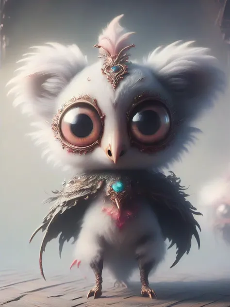 a colorful cute little magical creature <lora:SDXLCutePets:1> CutePets <lora:[XL]Bloodborne:1> Bloodborne <lora:bigeyes-v2_16x8-4x1:1> big eyes,  <lora:RococoPunkAI:1> RococoPunkAI