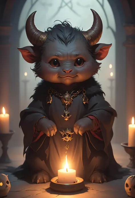 cute, cuddly, adorable, (occult:1.3), witchcraft, demon summoning, demonic possession, devil worship, voodoo, great lighting, moody lighting, CutePets by WLOP, Artgerm, Greg Rutkowski, Alphonse Mucha, Beautiful dynamic dramatic dark moody lighting, shadows, cinematic atmosphere, Artstation, concept design art, Octane render,8K <lora:great_lighting:0.8>  <lora:SDXLCutePets:0.8>