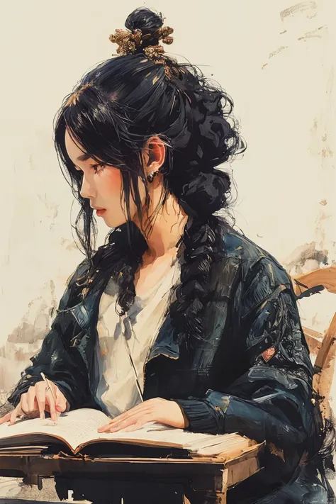 masterpiece,best quality,<lora:tbh171-:0.9>,illustration,style of Fu Baoshi