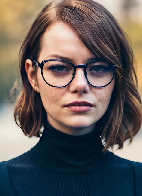 A stunning intricate full color portrait of (sks woman:1),wearing a black turtleneck, glasses, epic character composition, by ilya kuvshinov, alessio albi, nina masic, sharp focus, natural lighting, subsurface scattering, f2, 35mm, film grain,
<lyco:emmaStone_v10:1.4>