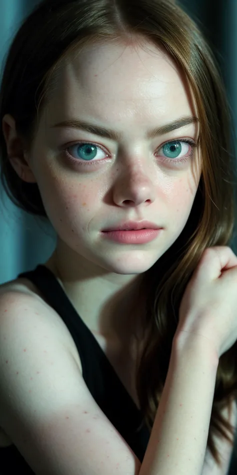 Ultra realistic high definition 20 years old Emma Stone real life actress, Ultra realistic high definition asymetrical superb micro detail big green eyes, Seductrice eyes, sensual mouth, Ultra realistic high definition micro detail superb glossy lips, Ultra realistic high definition micro detail superb real life detailed skin, Ultra realistic high definition micro detail superb hair, Soumise look, Short nails, Asymetrical hands with 4 fingers and 1 thumb, simple smile, (((Look at viewers))), Provocative sexy dress, sks woman,<lora:locon_emmastone_v1_from_v1_64_32:0.4>, RAW candid cinema, 16mm, color graded portra 400 film, remarkable color, ultra realistic, textured skin, remarkable detailed pupils, realistic dull skin noise, visible skin detail, skin fuzz, dry skin, shot with cinematic camera, detailed skin texture, (blush:0.5), (goosebumps:0.5), subsurface scattering