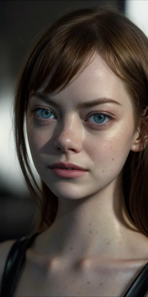 Ultra realistic high definition 20 years old Emma Stone real life actress, Ultra realistic high definition asymetrical superb micro detail big green eyes, Seductrice eyes, sensual mouth, Ultra realistic high definition micro detail superb glossy lips, Ultra realistic high definition micro detail superb real life detailed skin, Ultra realistic high definition micro detail superb hair, Soumise look, Short nails, Asymetrical hands with 4 fingers and 1 thumb, simple smile, (((Look at viewers))), Provocative sexy dress, night club at VIP black leather couch taking drink with her and looking at her superb eyes and lips, random jewlery, sks woman,<lora:locon_emmastone_v1_from_v1_64_32:0.4>, RAW candid cinema, 16mm, color graded portra 400 film, remarkable color, ultra realistic, textured skin, remarkable detailed pupils, realistic dull skin noise, visible skin detail, skin fuzz, dry skin, shot with cinematic camera, detailed skin texture, (blush:0.5), (goosebumps:0.5), subsurface scattering