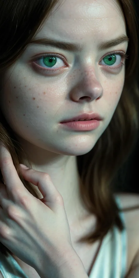 Ultra realistic high definition 20 years old Emma Stone real life actress, Ultra realistic high definition asymetrical superb micro detail big green eyes, Seductrice eyes, sensual mouth, Ultra realistic high definition micro detail superb glossy lips, Ultra realistic high definition micro detail superb real life detailed skin, Ultra realistic high definition micro detail superb hair, Soumise look, Short nails, Asymetrical hands with 4 fingers and 1 thumb, simple smile, (((Look at viewers))), Provocative sexy dress, night club at the bar taking drink, sks woman,<lora:locon_emmastone_v1_from_v1_64_32:0.4>, RAW candid cinema, 16mm, color graded portra 400 film, remarkable color, ultra realistic, textured skin, remarkable detailed pupils, realistic dull skin noise, visible skin detail, skin fuzz, dry skin, shot with cinematic camera, detailed skin texture, (blush:0.5), (goosebumps:0.5), subsurface scattering