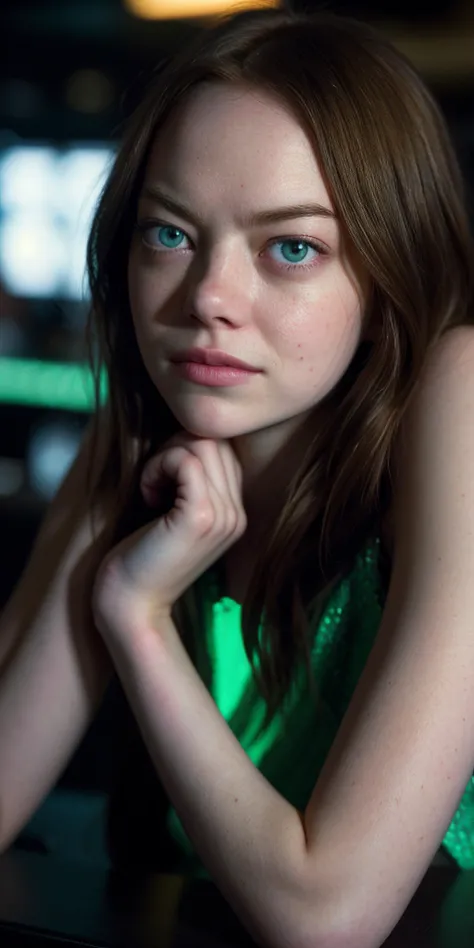 Ultra realistic high definition 20 years old Emma Stone real life actress, Ultra realistic high definition asymetrical superb micro detail big green eyes, Seductrice eyes, sensual mouth, Ultra realistic high definition micro detail superb glossy lips, Ultra realistic high definition micro detail superb real life detailed skin, Ultra realistic high definition micro detail superb hair, Soumise look, Short nails, Asymetrical hands with 4 fingers and 1 thumb, simple smile, (((Look at viewers))), Provocative sexy dress, night club at the bar taking drink, sks woman,<lora:locon_emmastone_v1_from_v1_64_32:0.4>, RAW candid cinema, 16mm, color graded portra 400 film, remarkable color, ultra realistic, textured skin, remarkable detailed pupils, realistic dull skin noise, visible skin detail, skin fuzz, dry skin, shot with cinematic camera, detailed skin texture, (blush:0.5), (goosebumps:0.5), subsurface scattering