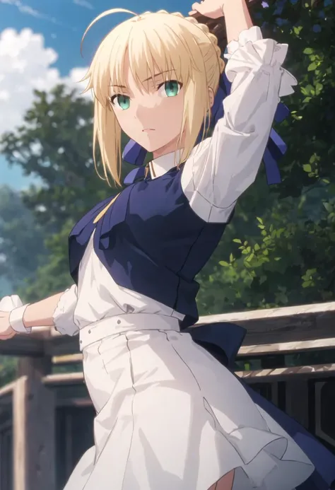 {safe:1.10}, best quality, masterpiece, highres, solo, {saber_fatestaynightufotable:0.90}, jumping, cowboy_shot, looking at viewer