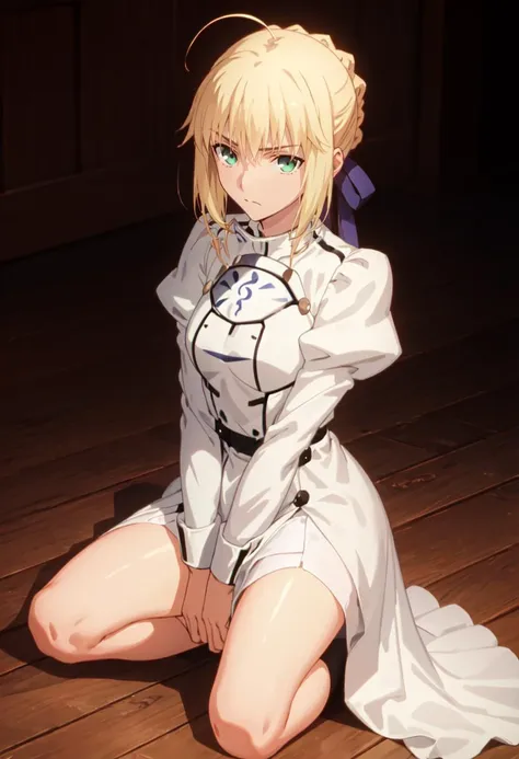 sauce_anime, ambient light,
arutoria pendoragon ,saber,, ,short hair, blond hair, closed eyes, hair gree eyes, perfect eyes ,wince ,frown, Perfect face, expressive eyes,
(show off breast), detailed nipples, white panties, wet body,
indoors, church,, (missionary position),virginal sex, yuri, blush, (steam),
cowboy shot, looking at viewer, , dutch angle, small breast, pussy juice, open mouth, saliva , SaberWedding, torn wedding dress, white dress, strapless, choker, elbow gloves,