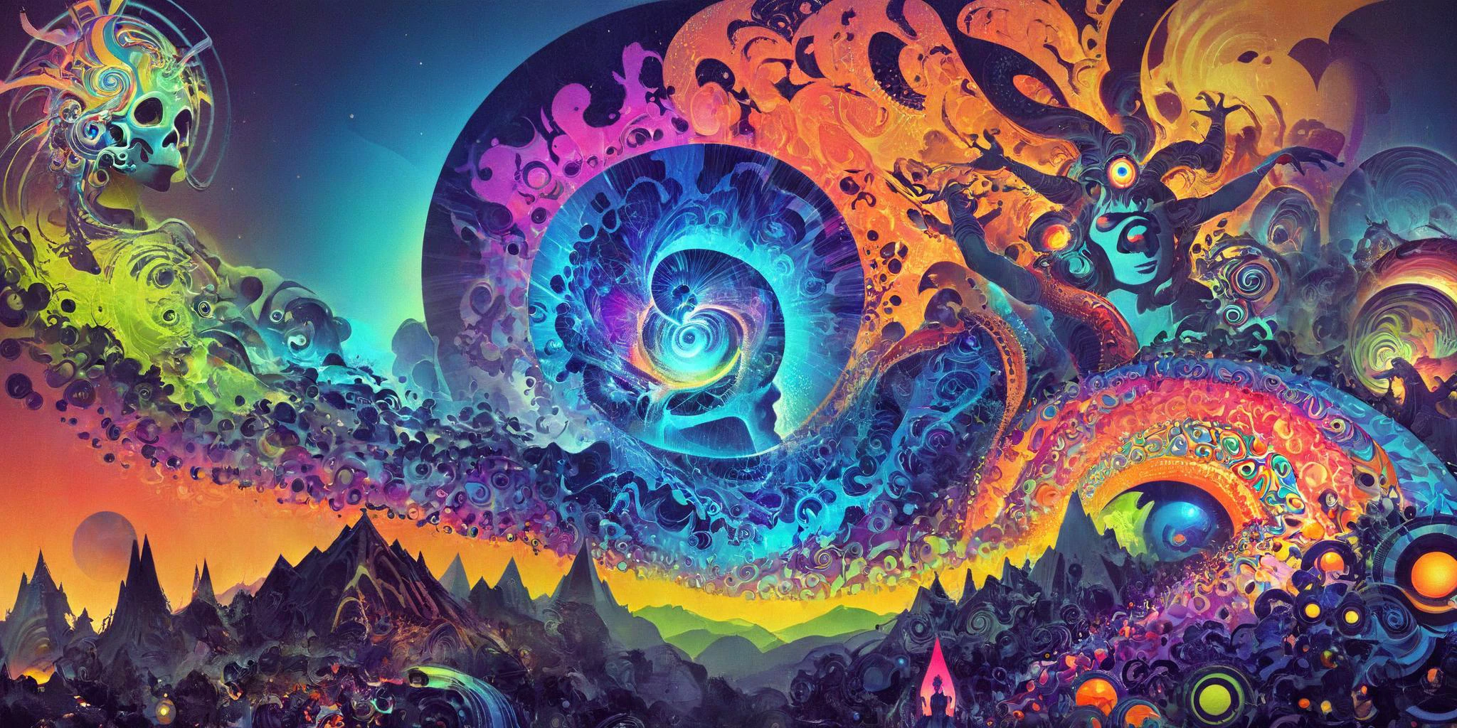 A psychedelic trippy picture <lora:drdjns:0.8> psychedelic art, drdjns style <lora:greg_rutkowski_xl_2:0.8> greg rutkowski