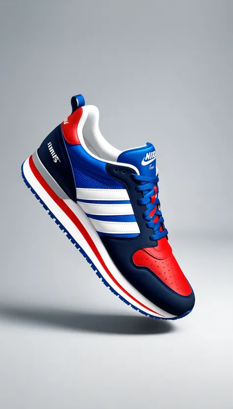 advertising poster style sneaker, professional, modern, product-focused, commercial, eye-catching, highly detailed
