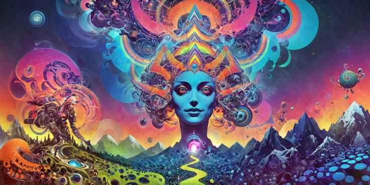 A psychedelic trippy picture <lora:drdjns:0.8> psychedelic art, drdjns style <lora:greg_rutkowski_xl_2:0.8> greg rutkowski <lora:hipoly_3dcg_v7-epoch:0.8> <lora:add-detail-xl:0.8>