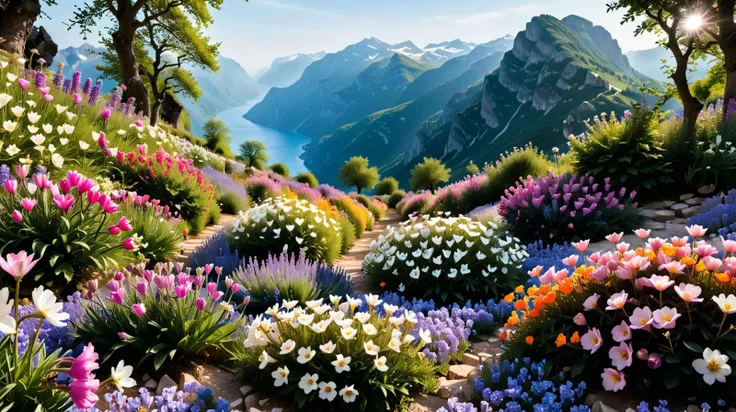 vallée de fleurs givrées