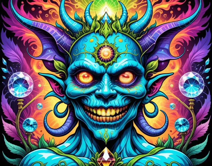 <lora:Daisy-Acid:.4> color line art,acid-art, trippy, daisyart, sketch, Magic-style Demon, it is Biochemical and Mad, absurdres, epic atmosphere, magical, dslr, stunning, aesthetic, romantic, located artistic, extremely stylish, perfect background, sublime, dynamic composition,Hyperrealistic, crystal-clear,with super sharp details and vivid colors, intricate textures, and pristine clarity