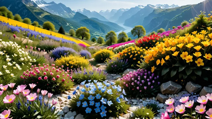 vallée de fleurs givrées