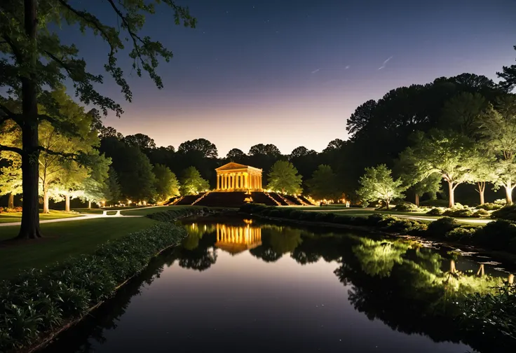 urban landscape park art by Thomas Cole beautifully lit