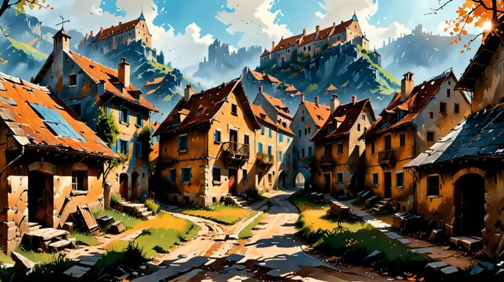 village abandonné au moyen-âge,
illustration,