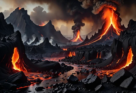 volcanic landscape lava art by Jacques-Laurent Agasse