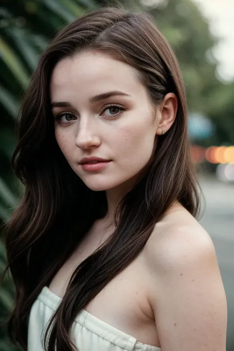 photo of (kd3v3r-135:0.99), closeup portrait, perfect hair, (closeup portrait), (modern photo, one-shoulder Rhodamine Red tube top), (polaroid frame), 24mm, (analog, film, film grain:1.3), (An interactive augmented reality geography app, allowing users to explore and learn about different countries and landscapes), ((detailed eyes)), (seductive pose), (epicPhoto)