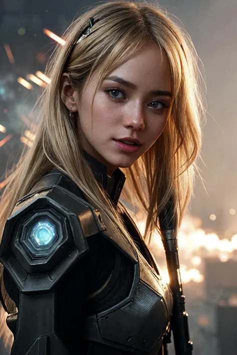 ((CINEMATIC ACTION SHOT)) close-up (shot by Michael Bay:1.4)(35mm, F/2.8) long blonde messy hair, DV_Dolly_Vicious is starring in a sci-fi movie, epic battle in outer space) (burning city) (explosions background, jumping from a burning building, lens flare) (insanely detailed and intricate, character, hypermaximalist, elegant, ornate, beautiful, exotic, revealing, appealing, attractive, amative, hyper realistic, super detailed, trending on flickr)(close-up) lens flare, destruction, halo, burn effects , mouth open