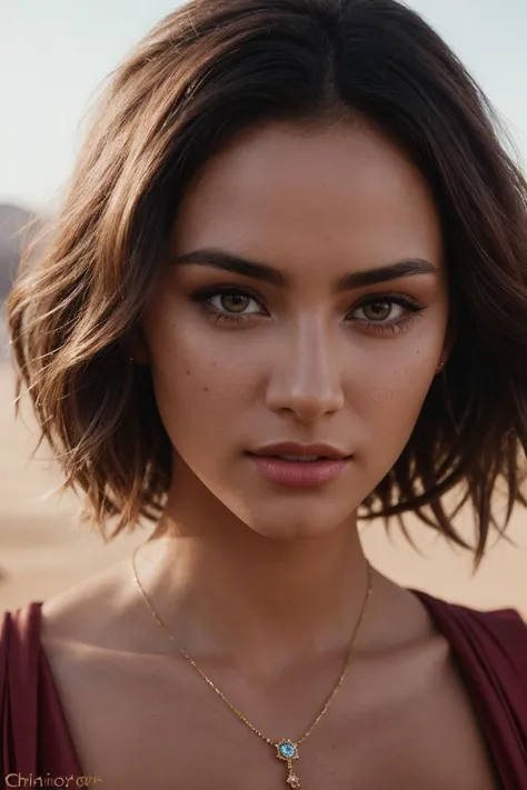 CINEMATIC SHOT, face close-up of a Sexy Supermodel slim and skinny with abs in the desert, red wide and long gown, Sun in the background, a halo effect, lights and shadows on her body, lens flare (by Christopher Nolan:1.4)(35mm, F/2.8)
((Photo Focus, DOF, Aperture, Cinematic Color grading insanely detailed and intricate, character, hypermaximalist, elegant, ornate, beautiful, exotic, revealing, appealing, attractive, amative, hyper realistic, super detailed, trending on flickr))