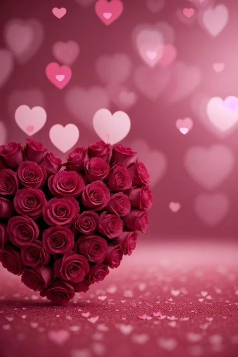 <lora:Valentine_v1:.0.7> romantic background for valentine, hearts, heart, red, pink, flower, depth of field,