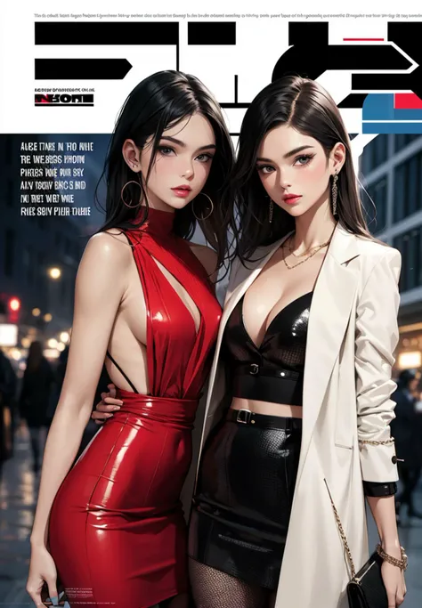 Front cover page, A dynamic cover page for a fashion Magazine, Fashion Magazine Layout: A photo featuring a magazine spread showcasing fashion editorials, trends, and style inspiration.
