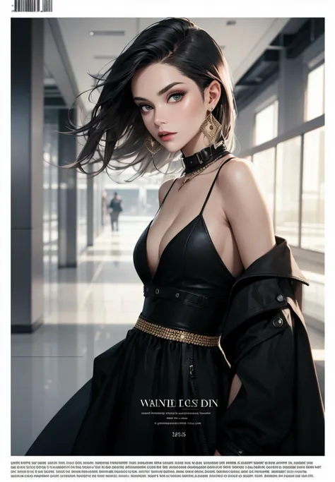 Front cover page, A dynamic cover page for a fashion Magazine, Fashion Magazine Layout: A photo featuring a magazine spread showcasing fashion editorials, trends, and style inspiration.
