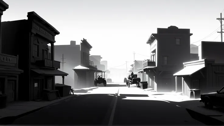 <lora:WhiteboxStyleXL:1>WhiteboxStyle Old West Gold Rush Town: Mining for gold, duel showdowns, horse-riding challenges, saloon poker games, train robberies. monochrome, ambient occlusion, <lora:WhiteboxStyle:0.8> WhiteboxStyle, Tokyo Neon Street Race: Drifting courses, high-speed chases, neon-lit alleys, car customization, police pursuits., (Masterpiece:1.3) (best quality:1.2) (high quality:1.1)