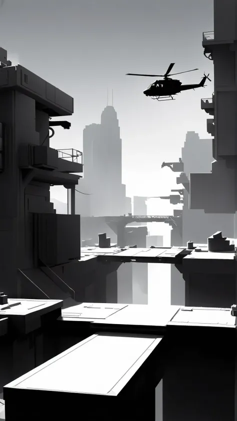 <lora:WhiteboxStyleXL:1>WhiteboxStyle Silicon Valley Startup Race: Coding marathons, product launches, venture capital negotiations, coffee brewing, office pranks. monochrome, ambient occlusion, <lora:WhiteboxStyle:0.8> WhiteboxStyle, Dystopian Rooftop Chase: Helicopter landings, satellite platforms, zip lines, billboard jumps, cityscape view., (Masterpiece:1.3) (best quality:1.2) (high quality:1.1)