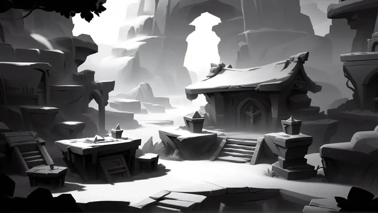 <lora:WhiteboxStyleXL:1>WhiteboxStyle magical forge monochrome, ambient occlusion, <lora:WhiteboxStyle:0.8> WhiteboxStyle, misty mountain, (Masterpiece:1.3) (best quality:1.2) (high quality:1.1)