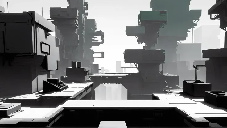 <lora:WhiteboxStyle:0.8> WhiteboxStyle, time traveler's workshop, monochrome,