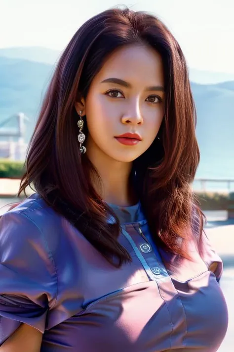 RAW photo, natural makeup, best quality, ultra high res, (photorealistic:1.4), masterpiece, Kodak portra 400, film grain, black long hair, (looking at viewer), soft shadow, light bokeh, <lora:add_detail:1>, <lora:song_jihyo_v2.1:1>, jihyo,