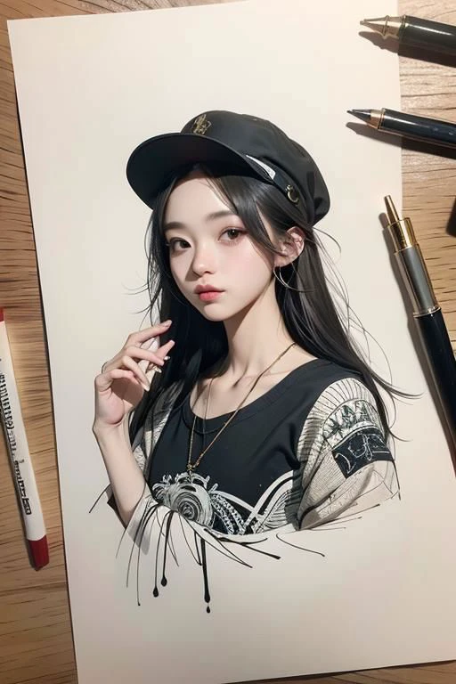 hip-hop, ink drawing <lora:Da_Vinci:1>