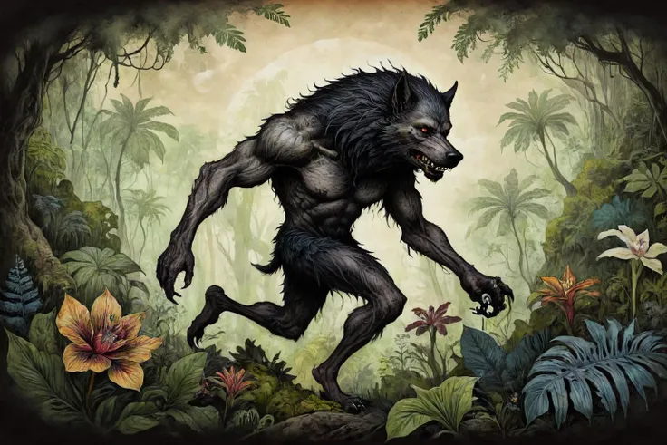 Masterpiece, Best Quality, <lora:BookSW2:1> Page of Shadows, Bear, Details, description, Digital Art,