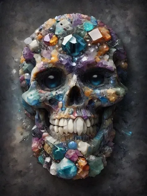 an old ral-dissolve (skull:0.5) made out of broken (ral-ntrgmstn:1.1), crystals, (nighttime cluttered cemetery:1.2), (baffling optical illusion:1.2), (diamond glass:1.2), sparkling snowflakes, deep shadows, perfect composition, intricate light, (caustics:1.3), (refraction:1.2), (ior-2.418:1.3), (reflective:1.2), (translucent:1.1), glow, cinematic, detailed <lora:ral-ntrgmstn:1> <lora:SDXL - Style - ParchartXL-1.5:0.7> on parchment, ink illustration <lora:- SDXL - n-eeyblch_eye_bleach_V1.0:0.8> n-eeyblch <lora:- SDXL - otclillsn_impossible_geo_V1.0:0.8> <lora:ral-dissolve:0.4>